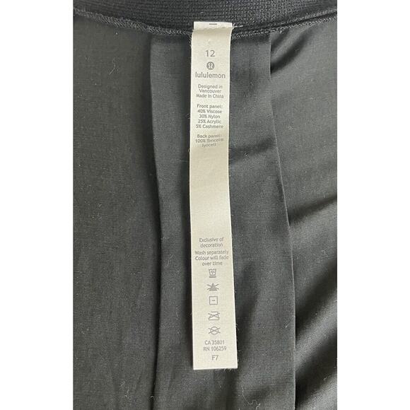 Lululemon Still At Ease Wrap Black Knit Cashlu Open Front Cardigan Size 12 NEW - Picture 8 of 9